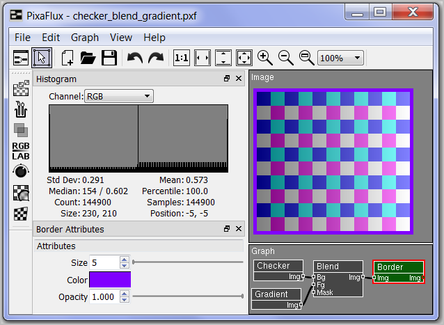 PixaFlux Border Blend Check and Gradient