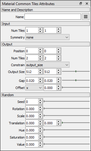 Material Common Tiles attributes