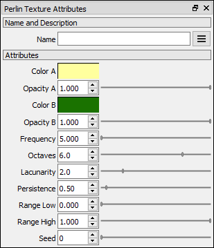 Perlin Texture attributes